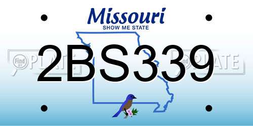 2BS339 Missouri License Plate