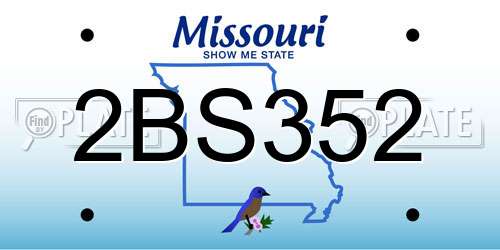 2BS352 Missouri License Plate