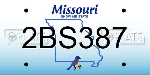 2BS387 Missouri License Plate