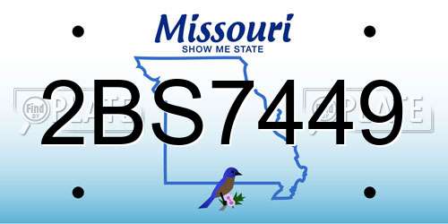 2BS7449 Missouri License Plate