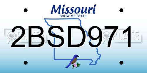 2BSD971 Missouri License Plate