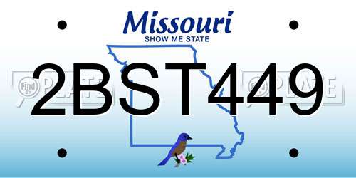 2BST449 Missouri License Plate