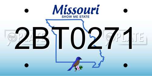 2BT0271 Missouri License Plate