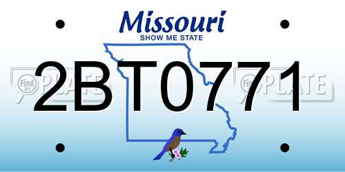 2BT0771 Missouri License Plate