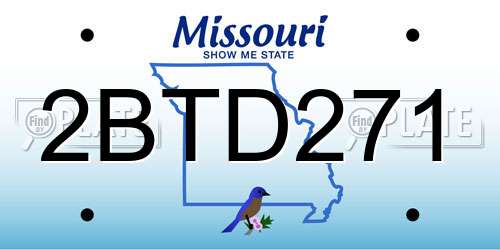 2BTD271 Missouri License Plate