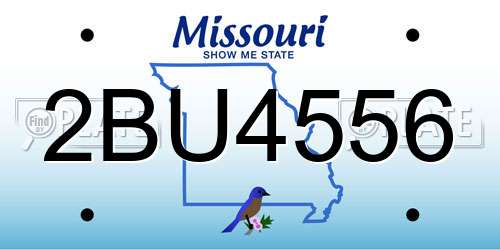 2BU4556 Missouri License Plate