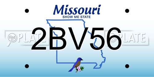 2BV56 Missouri License Plate