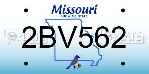 2BV562 Missouri License Plate