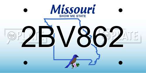 2BV862 Missouri License Plate
