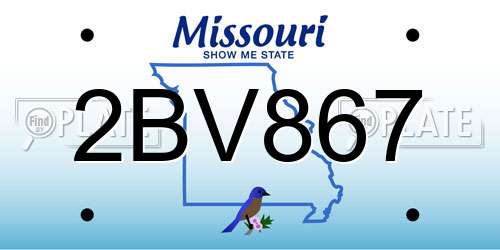 2BV867 Missouri License Plate