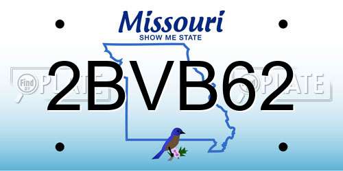 2BVB62 Missouri License Plate