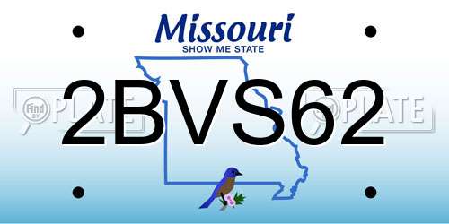 2BVS62 Missouri License Plate