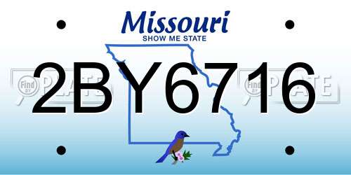 2BY6716 Missouri License Plate