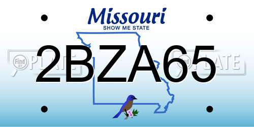 2BZA65 Missouri License Plate