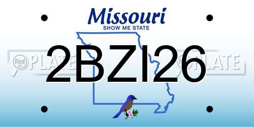 2BZI26 Missouri License Plate