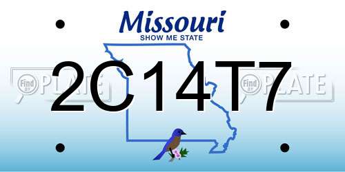 2C14T7 Missouri License Plate
