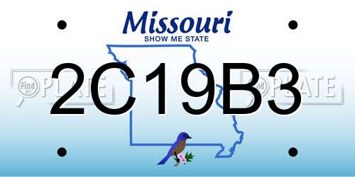 2C19B3 Missouri License Plate
