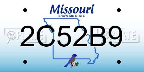 2C52B9 Missouri License Plate