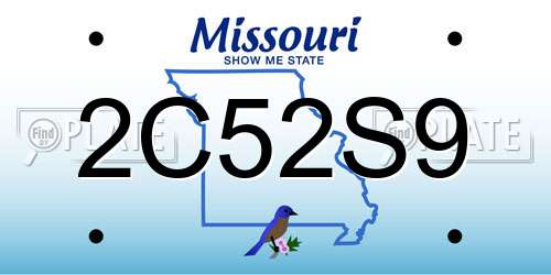 2C52S9 Missouri License Plate