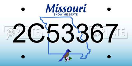2C53367 Missouri License Plate