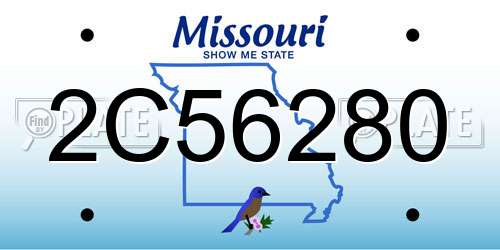 2C56280 Missouri License Plate