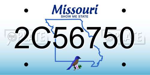 2C56750 Missouri License Plate