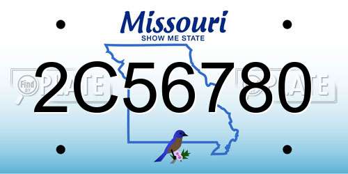 2C56780 Missouri License Plate