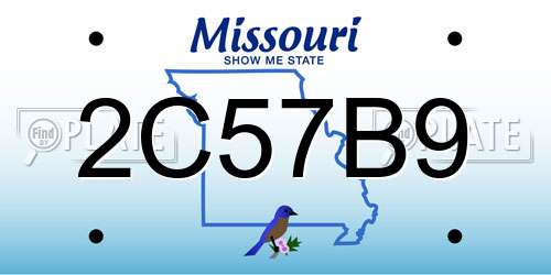 2C57B9 Missouri License Plate