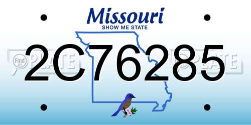 2C76285 Missouri License Plate