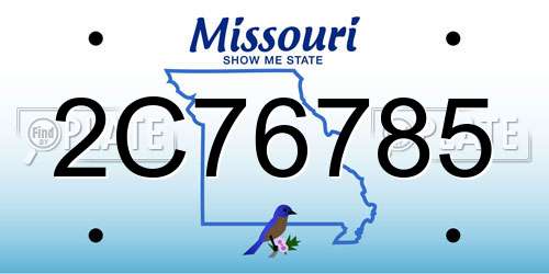 2C76785 Missouri License Plate