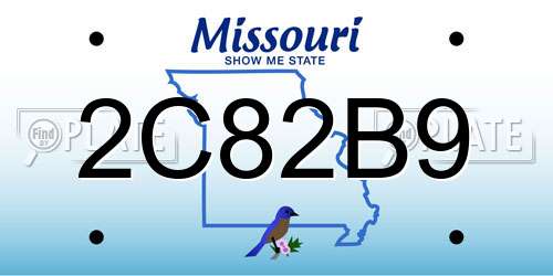 2C82B9 Missouri License Plate