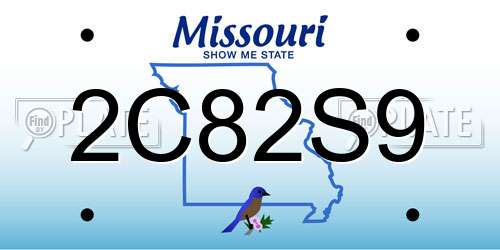 2C82S9 Missouri License Plate