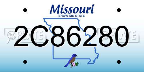 2C86280 Missouri License Plate
