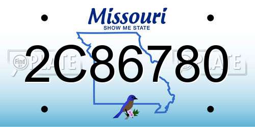 2C86780 Missouri License Plate