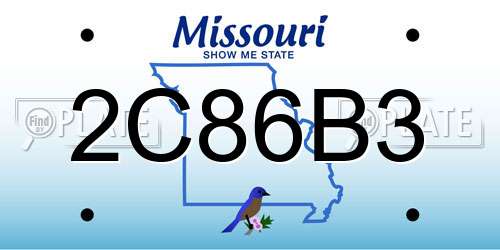 2C86B3 Missouri License Plate