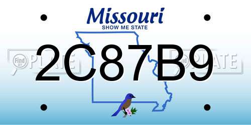 2C87B9 Missouri License Plate