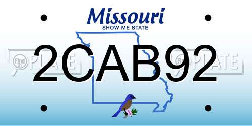 2CAB92 Missouri License Plate