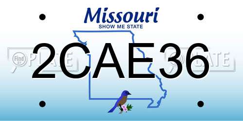 2CAE36 Missouri License Plate