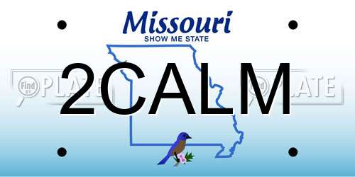 2CALM Missouri License Plate