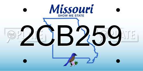 2CB259 Missouri License Plate