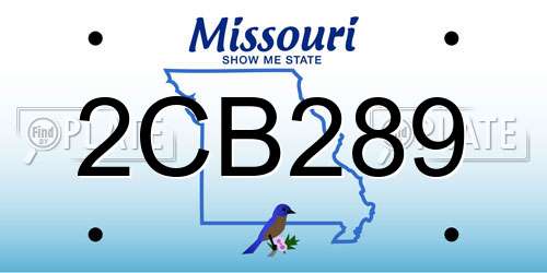 2CB289 Missouri License Plate