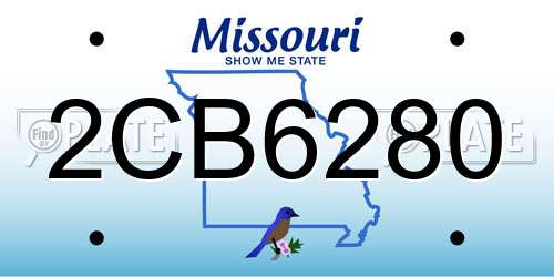 2CB6280 Missouri License Plate