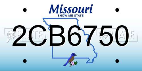 2CB6750 Missouri License Plate