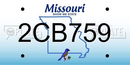2CB759 Missouri License Plate