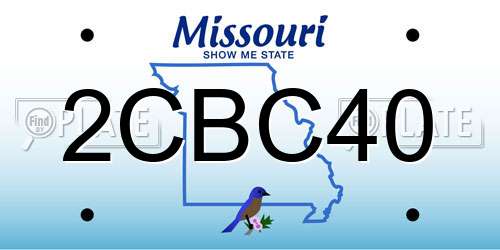 2CBC40 Missouri License Plate