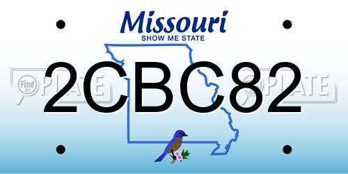 2CBC82 Missouri License Plate
