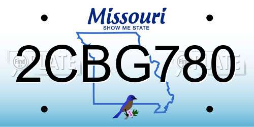 2CBG780 Missouri License Plate