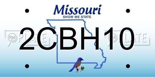 2CBH10 Missouri License Plate