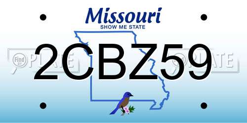 2CBZ59 Missouri License Plate