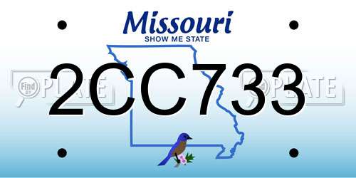 2CC733 Missouri License Plate